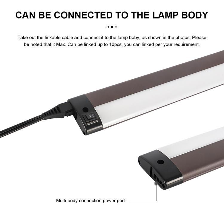 Ultra Slim 120V-240V 6W CCT3000K 18inch LED Under Cabinet Light