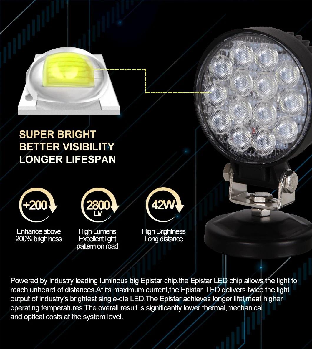 Others Car Light Accessories Super Bright Square 24V 12V 42W 4 Inch Vehicle Car LED Work Lights