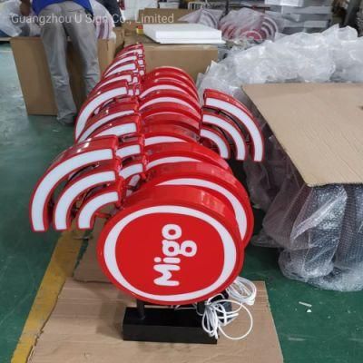 Popular 3D Circular Shaped Logo LED Acrylic Forming Advertising Light Box