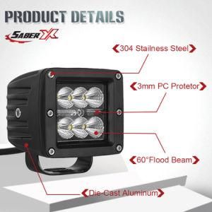 High Lumen 18W 4D Square LED Work Lights for Jeep