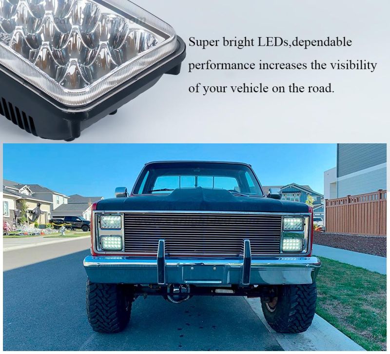 4X6inch LED High/Low Sealed Beam Rectangular Headlamp