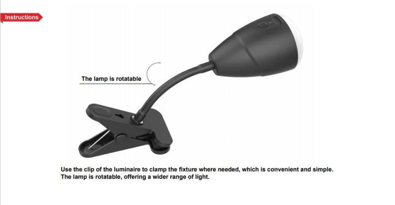 4000K Button Switch LED Portable Lamp Outside Camping