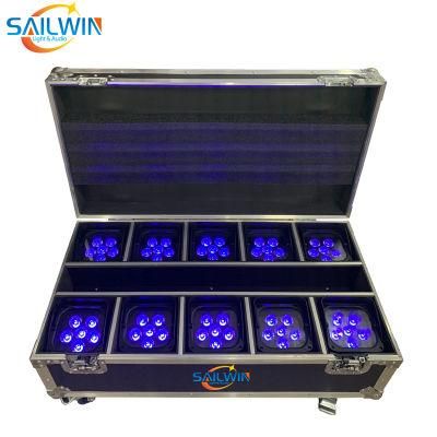 4X18W Battery WiFi APP Stage Light DJ LED PAR Can Uplight