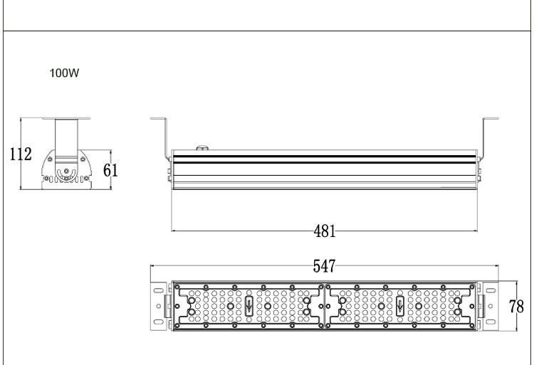 Linear Highbay LED Light 200W Watt Highbay LED Light IP65 Industrial LED Linear Luminaire