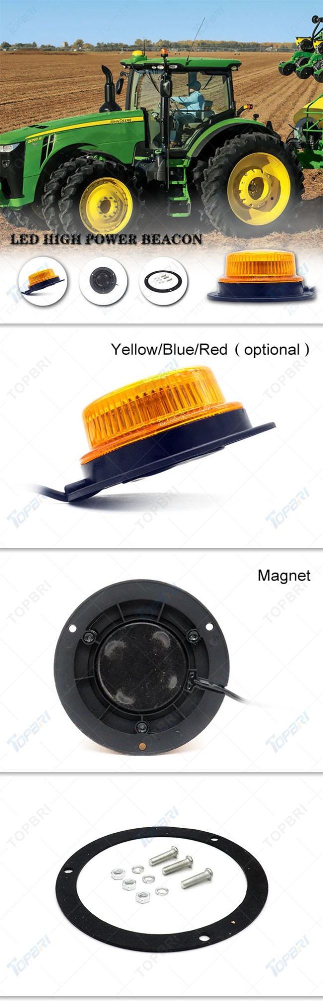 New Magnetic Mounting Truck Flashing LED Warning Beacon Strobe Light