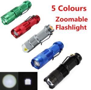 Sk68 Q5 5 Color Zoom Flashlight for AA 14500