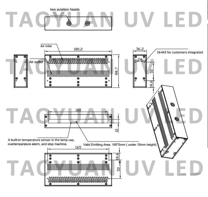Label Printing 365nm 60W UV Curing Lamp