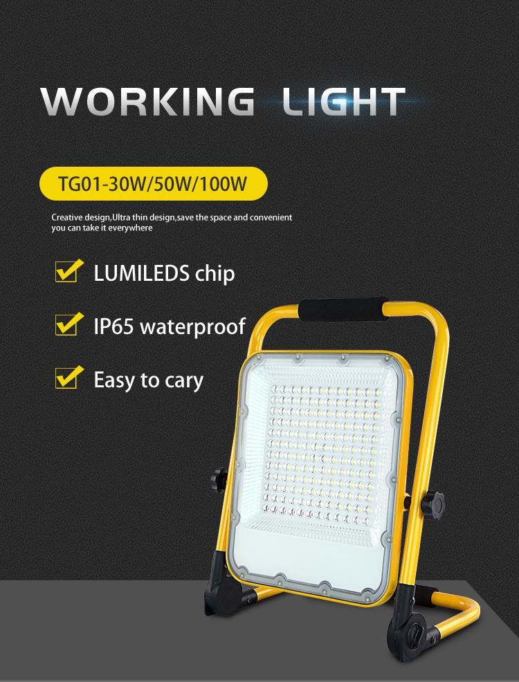 Outdoor Waterproof Explosion Proof 18W 40W 48W Rechargeable Spot Portable Bracket LED Work Light