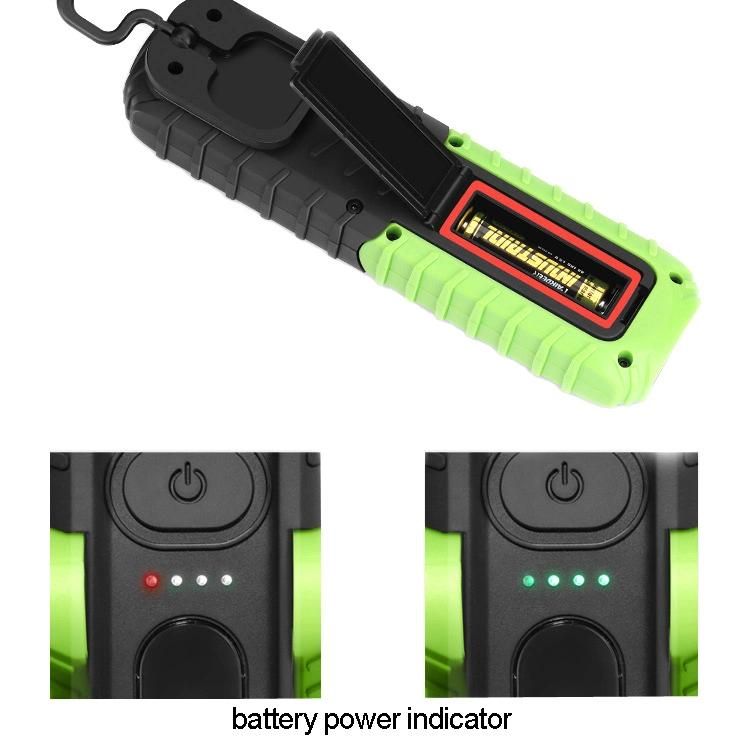 Multifuctional COB 3W LED Clip Flashlight with Battery Power Indicator