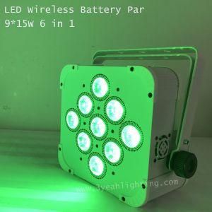 Rechargeable 9X15W Wireless Battery RGBWA UV LED PAR Light