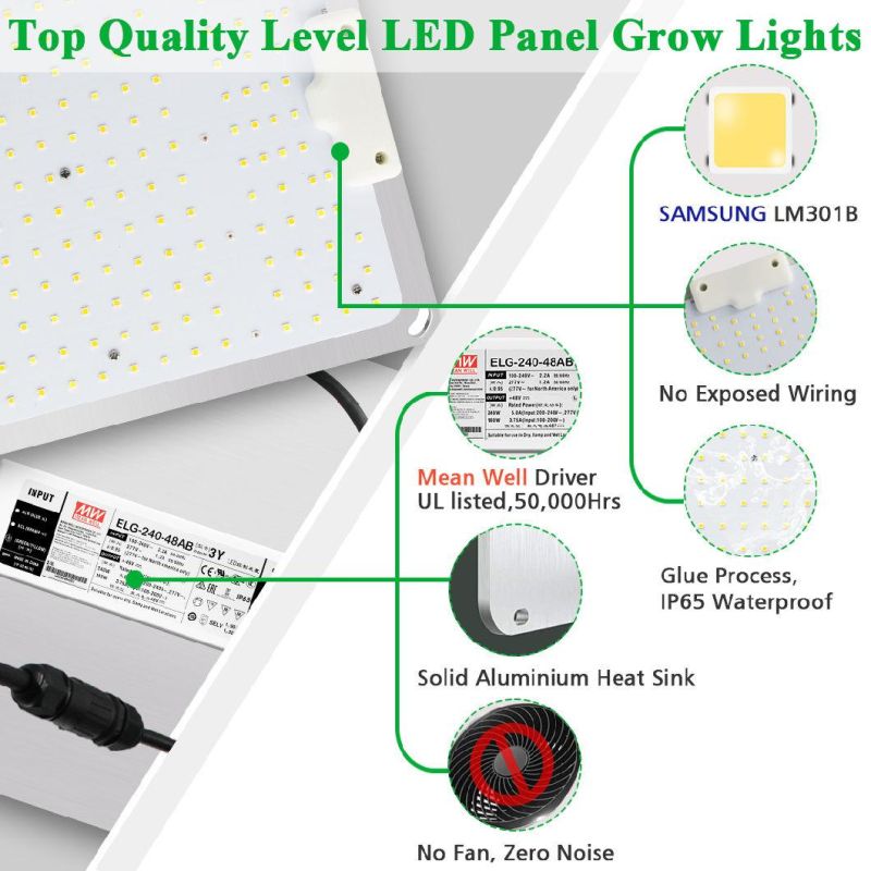 High Pure Aluminum 200W LED Growth Light with UL Certifition in The Greenhourse