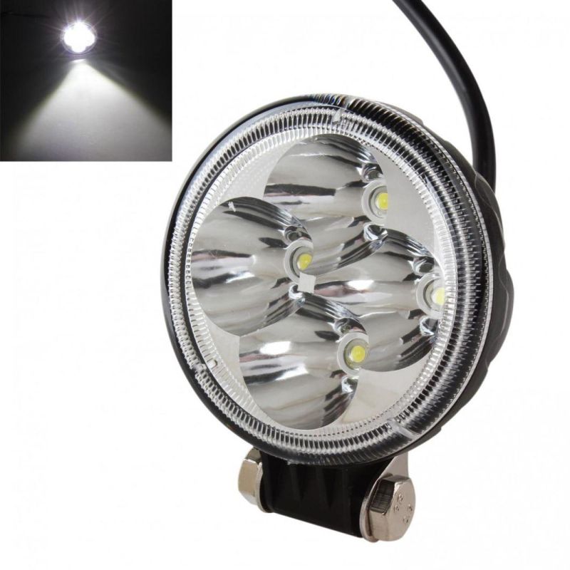 Round 12W 6000K Waterproof Spot Flood LED Car Lamp Working Light for Motorcycle / Tractor / Boat / 4WD Offroad / SUV / ATV