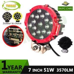 Red 7inch 51W Offroad LED Work Driving Light with CREE LEDs