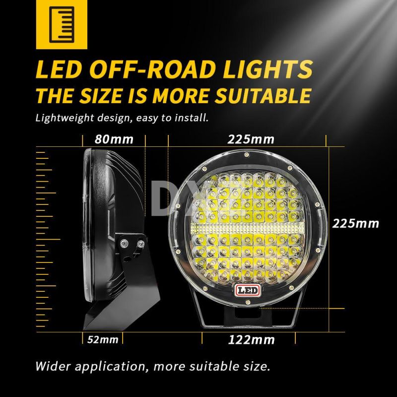 Dxz Wholesale High Power Bumper Car Spotlight Round LED Driving Truck off-Road 9" Inch Car LED Spotlight 128LED 384W
