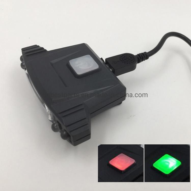 High Quality Red Warning Flashing Head Torch Lamp Rechargeable Sensor Switch LED Headlight Hot Sale COB LED Headlamp