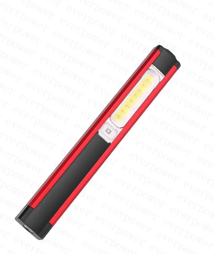 Rechargeable USB COB LED Flashlight with Magnet Pen Clip