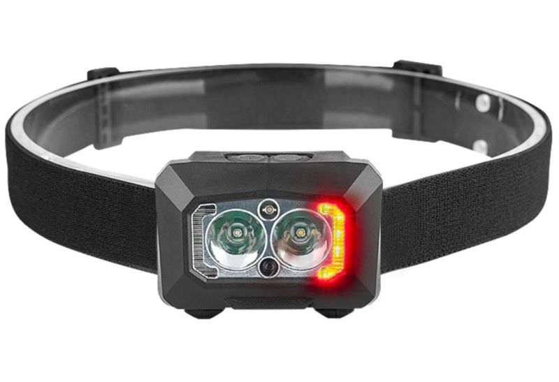 High Power Red Flashing Warning Head Torch Lamp Camping Emergency Sensor Head Torch Lamp Outdoor LED Headlight Rechargeable Portable LED Headlamp