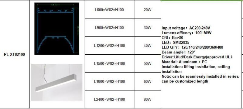 Good Quality 900*82*100mm LED Linear Light 30W with 3 Years Warranty