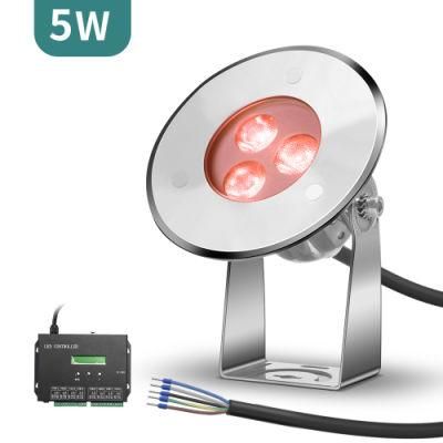 Underwater LED Light Fish Pond 5W Small Size IP68 Warmpool Stainless Steel AISI316L DMX CE &amp; RoHS Certificate