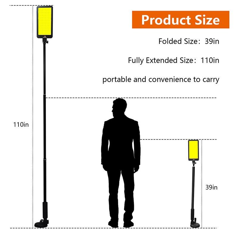 Conpex Portable Lamp with Pole Tent Light Rating Outdoor Light Worklight for Garage