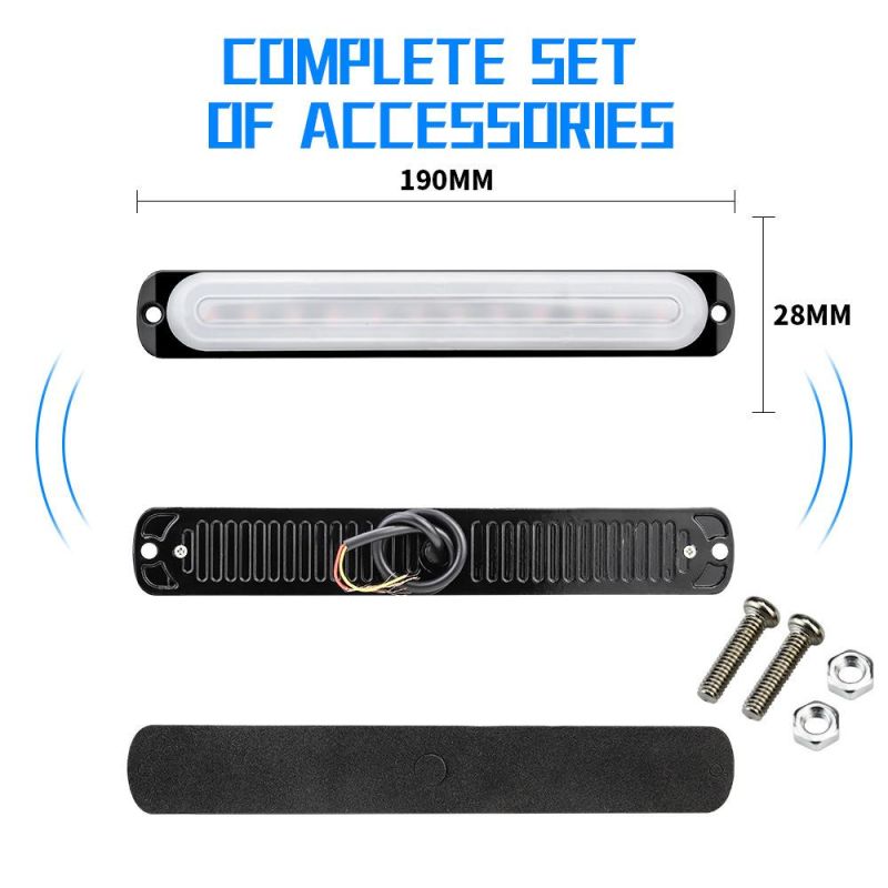Dxz OEM 12LED Strobe Warning Emergency Flashing Light Caution Construction Hazard Light Bar for Car Truck Vehicle Surface Mount