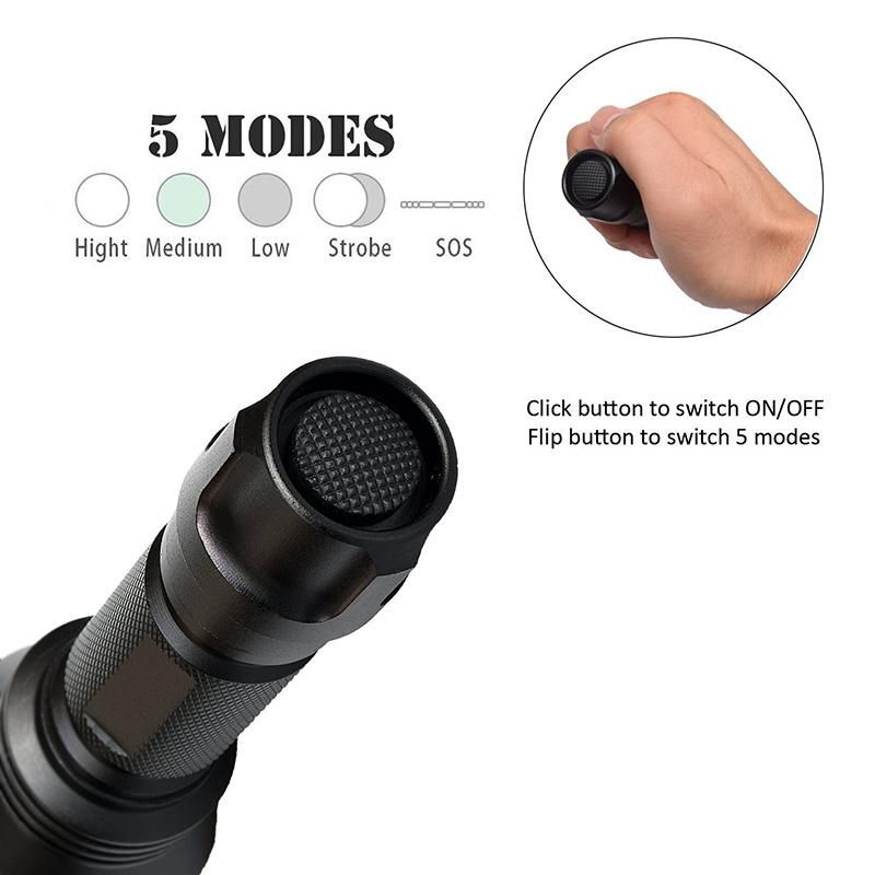 Ultra Bright Portable LED Light Multifunction Aluminium Rechargeable Torch Flashlight