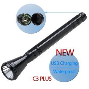High-Power Flashlight Outdoors Power Bank with USB Charging Torch