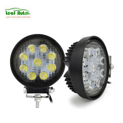 Round 9LED 27W LED Work Light 12V 24V Car LED Spotlight for Auto Truck off Road ATV LED Work Light 27W