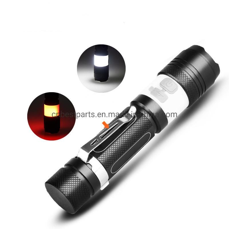 Wholesale USB Rechargeable Torch Lamp 5 Modes Zoomable LED Torch LED Light Lamp for Outdoor Camping Riding Portable LED Flashlight