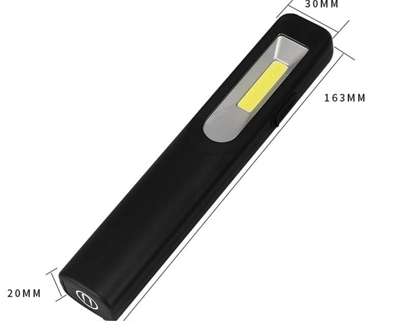 Wholesale Hot Sale Portable 3W COB Pen Shape Slim Working Inspection Lamp Magnetic Clip Handheld Work Spotlight Rechargeable LED Work Light