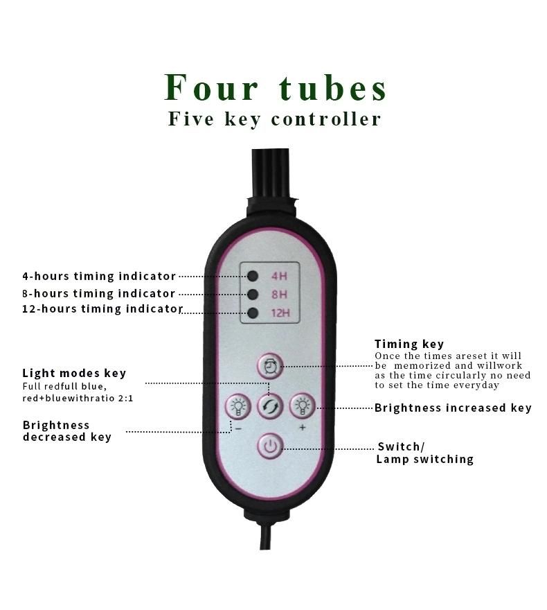 Dual Two Head LED Grow Lights with Timer and Telecontroller 8W LED Clip Desk Lamp with for Officehome Indoor Garden Greenhouse