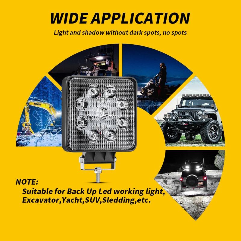 Dxz 4 Inch 27W 42mm Auto 12 Volt LED Work Light with Waterproof Breather for Truck SUV Heavy Duty 4X4 Factory Sales 24 Volt