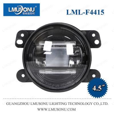 Lmusonu New LED Fog Light F4415 4.5 Inch 15W with DRL/Turing Light/Backlight for Jeep Wrangler Dodge Truck