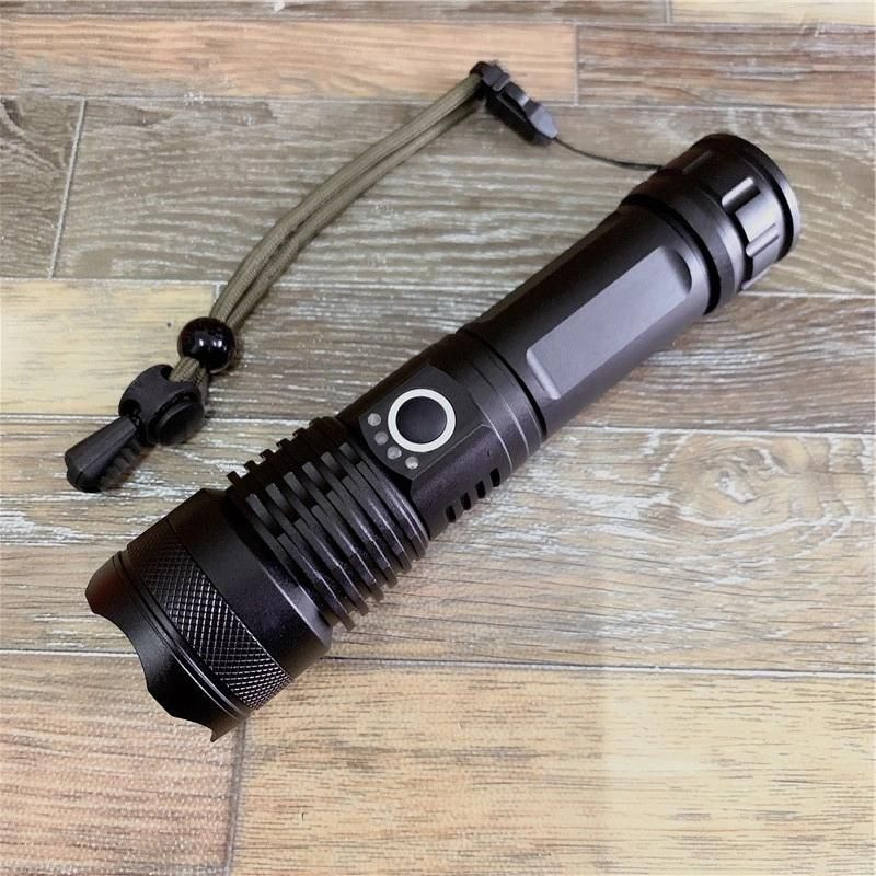 Ultra Bright Tactical Flashlight 3000lumens 5modes Zoomable Xhp50 LED Flashlight