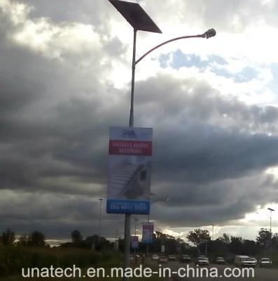 Solar Panel with Lead-Acid Battery Street Post Advertising Outdoor LED PVC Backlit Banner Light Box