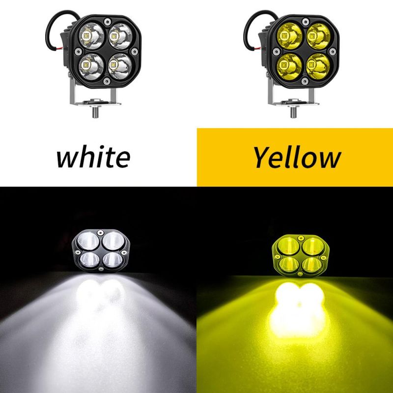 Dxz LED Yellow Driving Fog Lights 3inch 40W Waterproof Driving off Road Work Lamps for Wrangler 4X4 Auto Car Jeep Truck ATV UTV Boat Motorcycle Bait