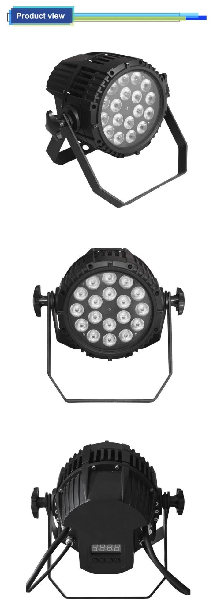 18PCS Fullcolor 10W LED PAR Light IP65 with Zoom