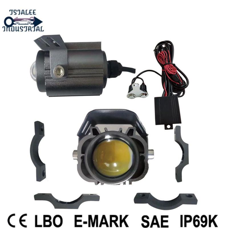 Two-Color Mini Cannon Motorcycle Spotlight Motorcycle Work Light Waterproof Driving Fog Light