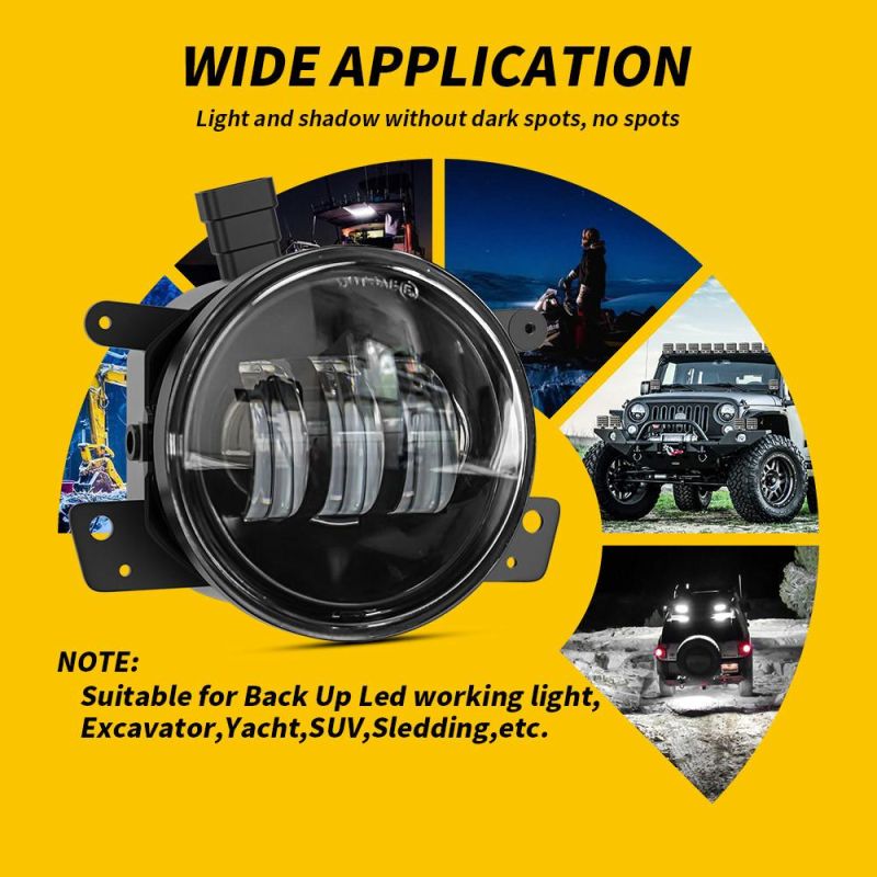 Dxz 4" Inch LED Fog Lights White CREE LED Chip Fog Lamp for Jeep Wrangler Unlimited Jl Driving Fog Lamp