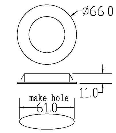 2W Recessed Cabinet Lighting Aluminum LED Interior Under Cabinet Light for Kitchen Closet Motorhome Sailboat Yacht