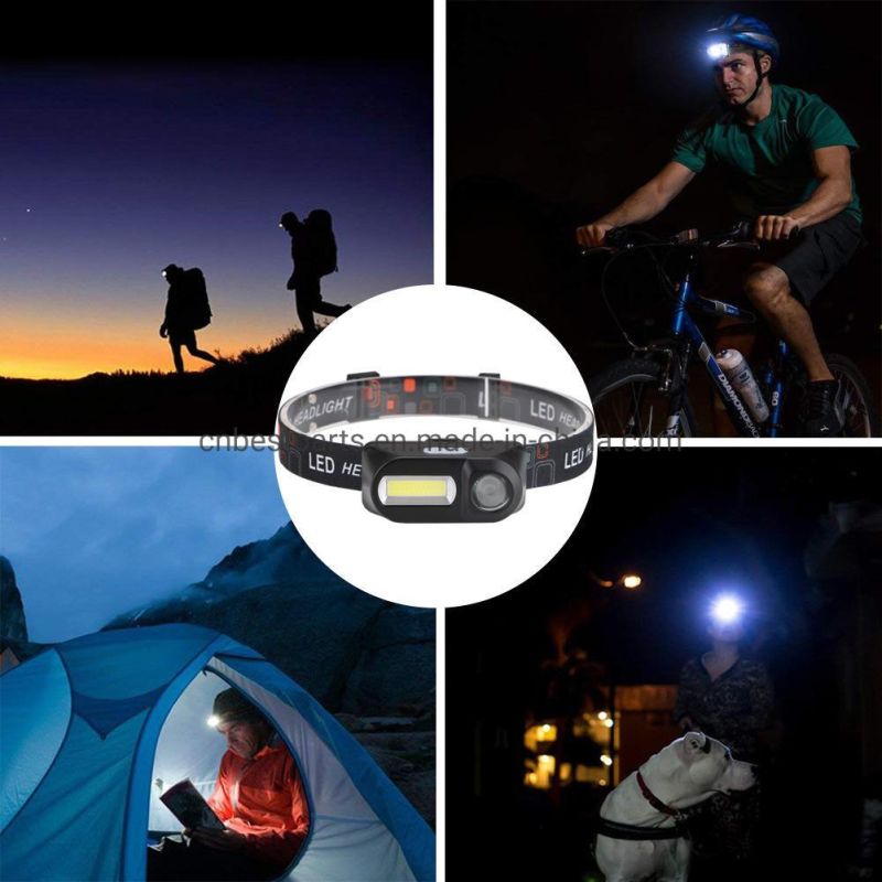 Flashing Warning 7 Modes Head Torch Lamp Hot 18650 Battery Rechargeable Head Frontal Torch Light Emergency Headlight Rechargeable COB LED Headlamp