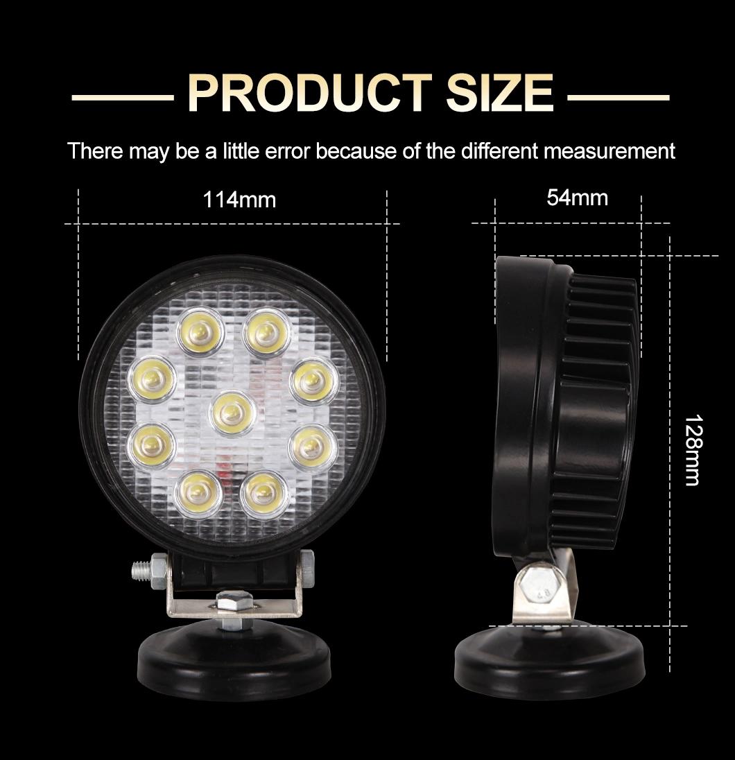27W LED Work Light Bar Spot Flood Beam Offroad Driving Light for Motorcycles Cars SUV Truck