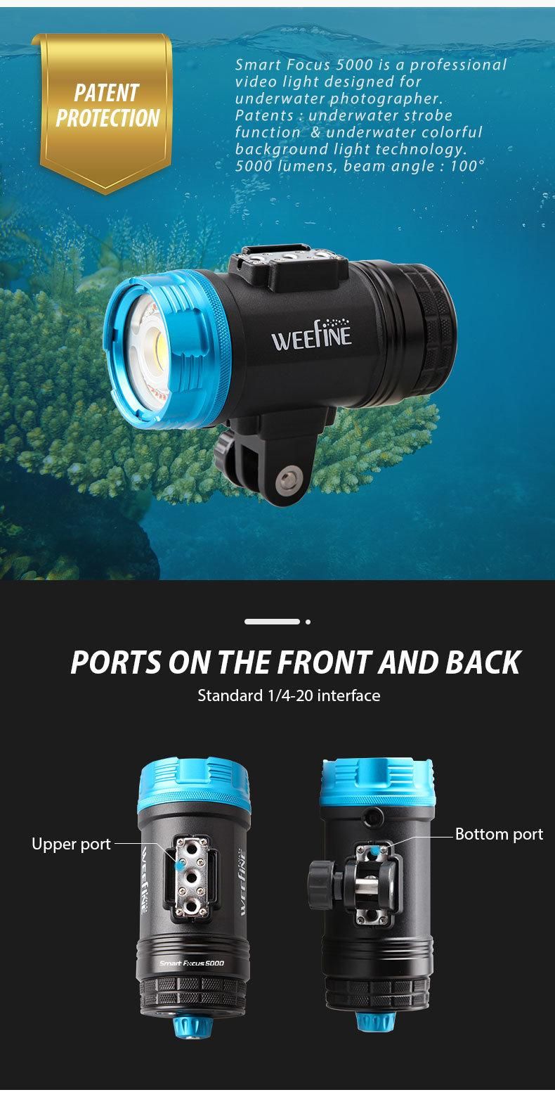 5000/6000 Lumens Waterproof Diving, Rechargeable Underwater Diving Light LED Torch with Lithium-Ion Battery and Applied in Underwater Deep Sea Cave