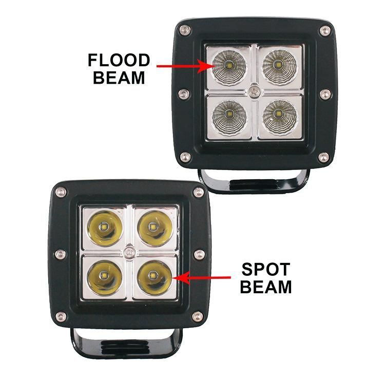 Wholesale Super Bright 12V 24V Auto LED Light for Truck ATV SUV Jeep Motorcycle 12W Car LED Work Light