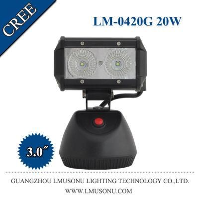 20W Lithium Battery CREE Portable Rechargeable Flashing LED Work Light