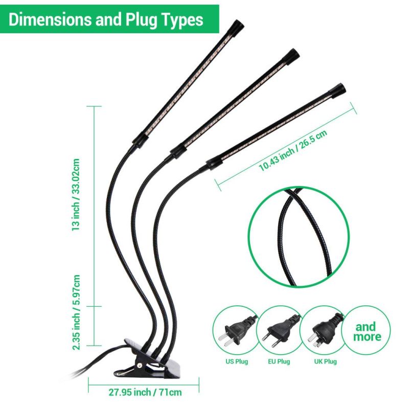 12W 18W 24W Indoor Plants Family Grower Desk Light Wholesale Plant Desk Lamp LED Grow Light