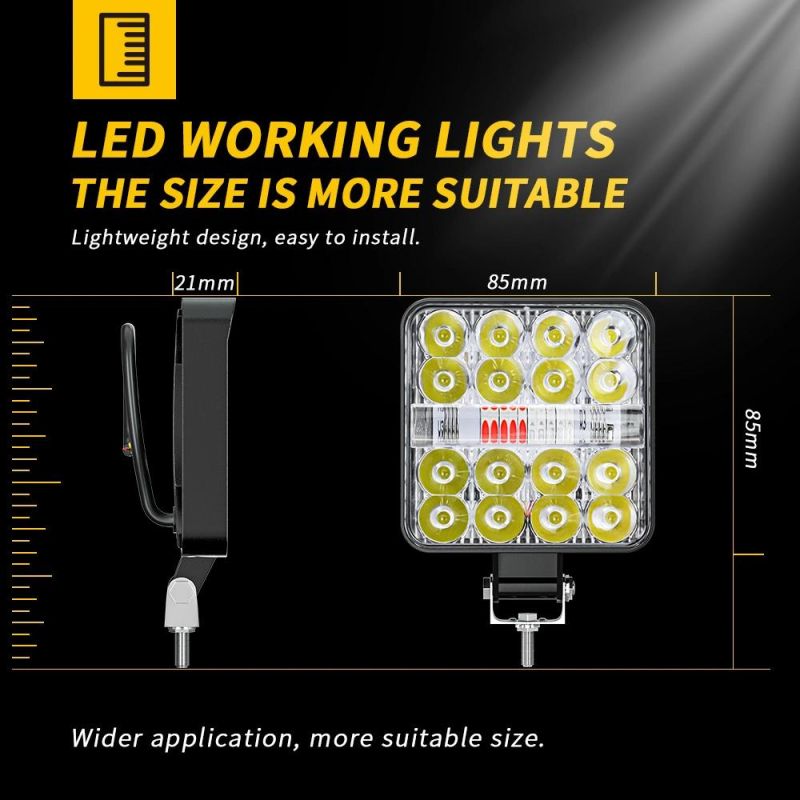 Dxz Patented Product 26SMD 78W Square Spotlight Angel Eye DRL Truck LED Work Light for SUV Vehicles