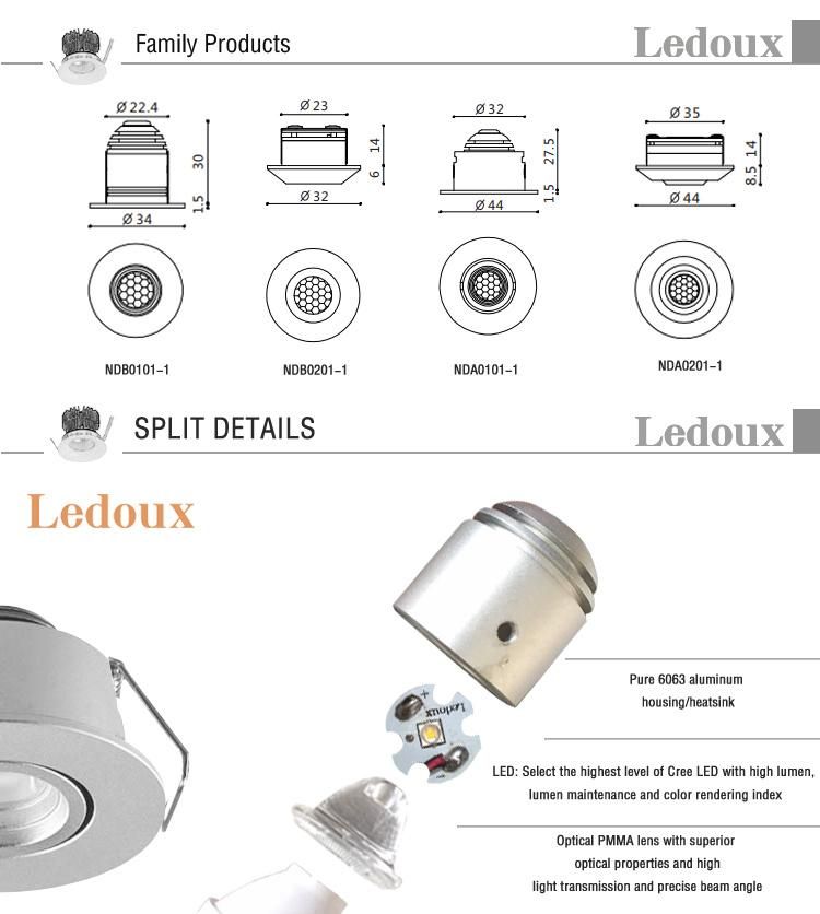 High Quality 10W 220V Recessed LED Spotlight Down-Lighting Cabinet COB LED Light