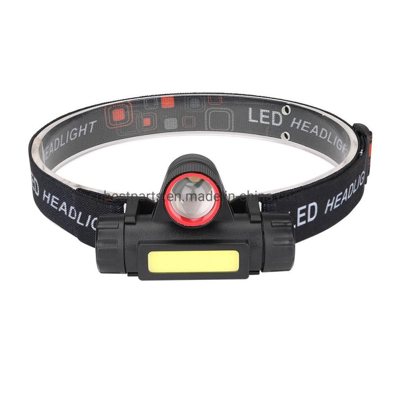 Waterproof Outdoor Head Torch Lamp Rechargeable 18650 LED Head Torch Light with Adjustable Degree Portable Headlamp for Camping COB LED Headlamp