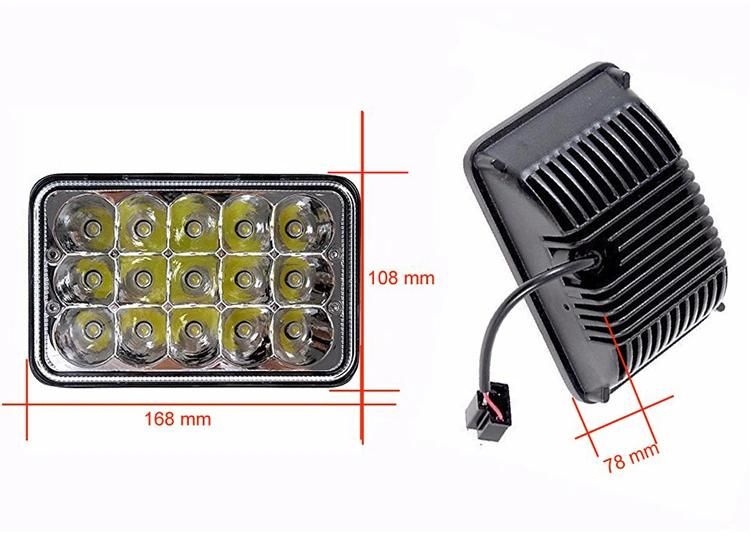 4X6 Dual Beam 45W Sealed Beam LED Work Light for Jeep Pickup Truck off-Road Rectangular Car LED Headlight